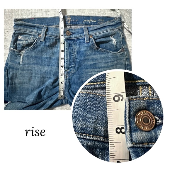 7 FOR ALL MANKIND Josefina Skinny Boyfriend Jeans Distressed Cottagecore Wmn 24 - Picture 13 of 16